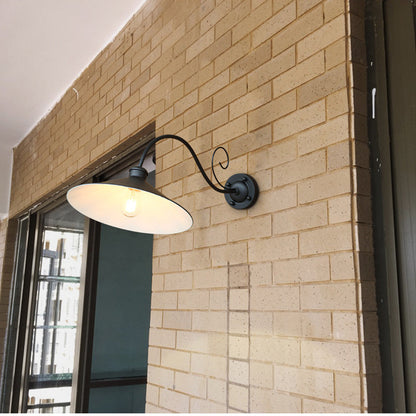 Outdoor Wall Light with Cage Shade in Antique Silver