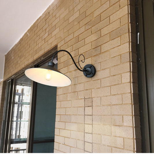 Outdoor Wall Light with Cage Shade in Antique Silver