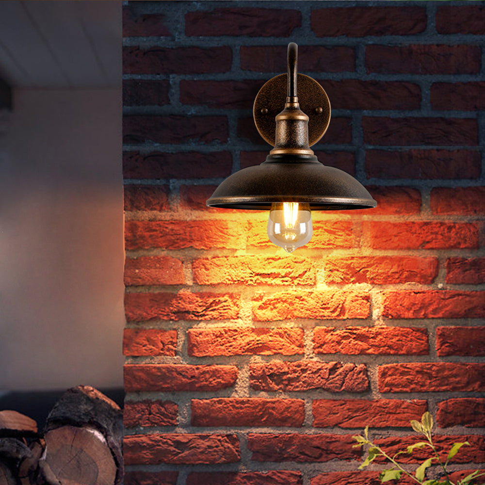 Outdoor Wall Light with Gold Metal Finish